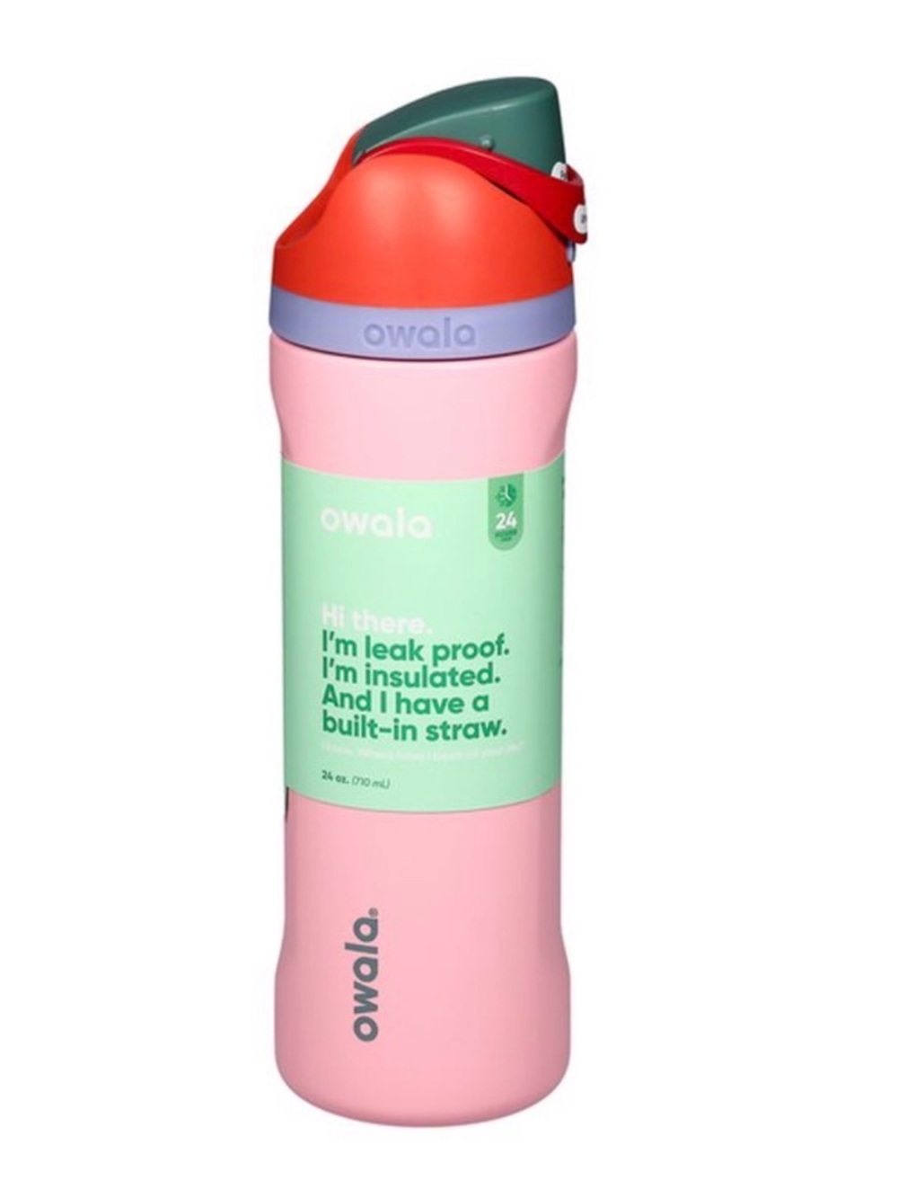 Owala 24oz Pink sugar high Insulated Water Bottle with Built-In Straw